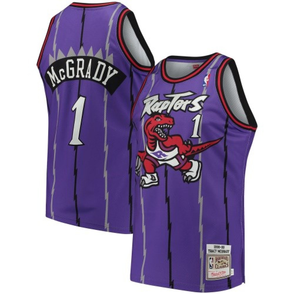 Men's Toronto Raptors Tracy McGrady #1 Throwback Purple 98-99 Hardwood Classics Jersey-Pro Kit Vault | Brand New 26/27 Sports Jerseys